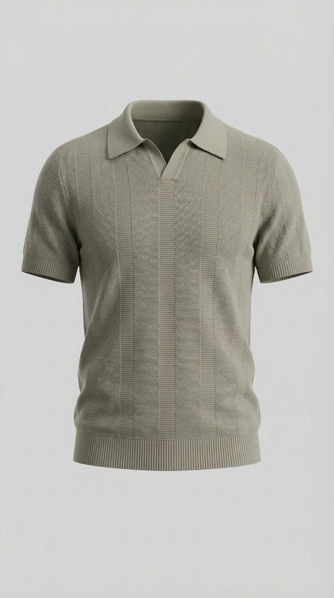Men's Short Sleeve Polo Shirt - Modern Knit Design