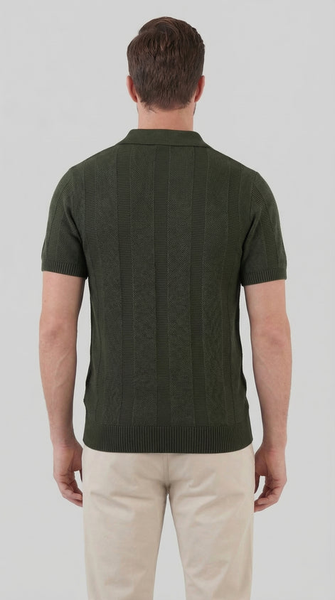 Men's Short Sleeve Polo Shirt - Modern Knit Design