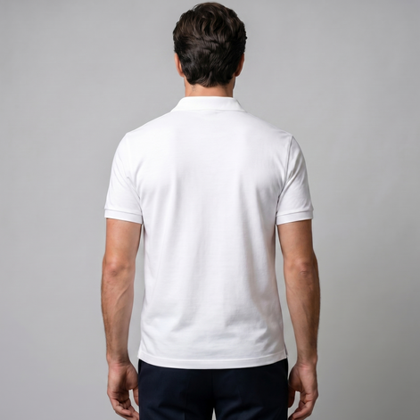 Men's Short Sleeve Polo Shirt with Open Collar