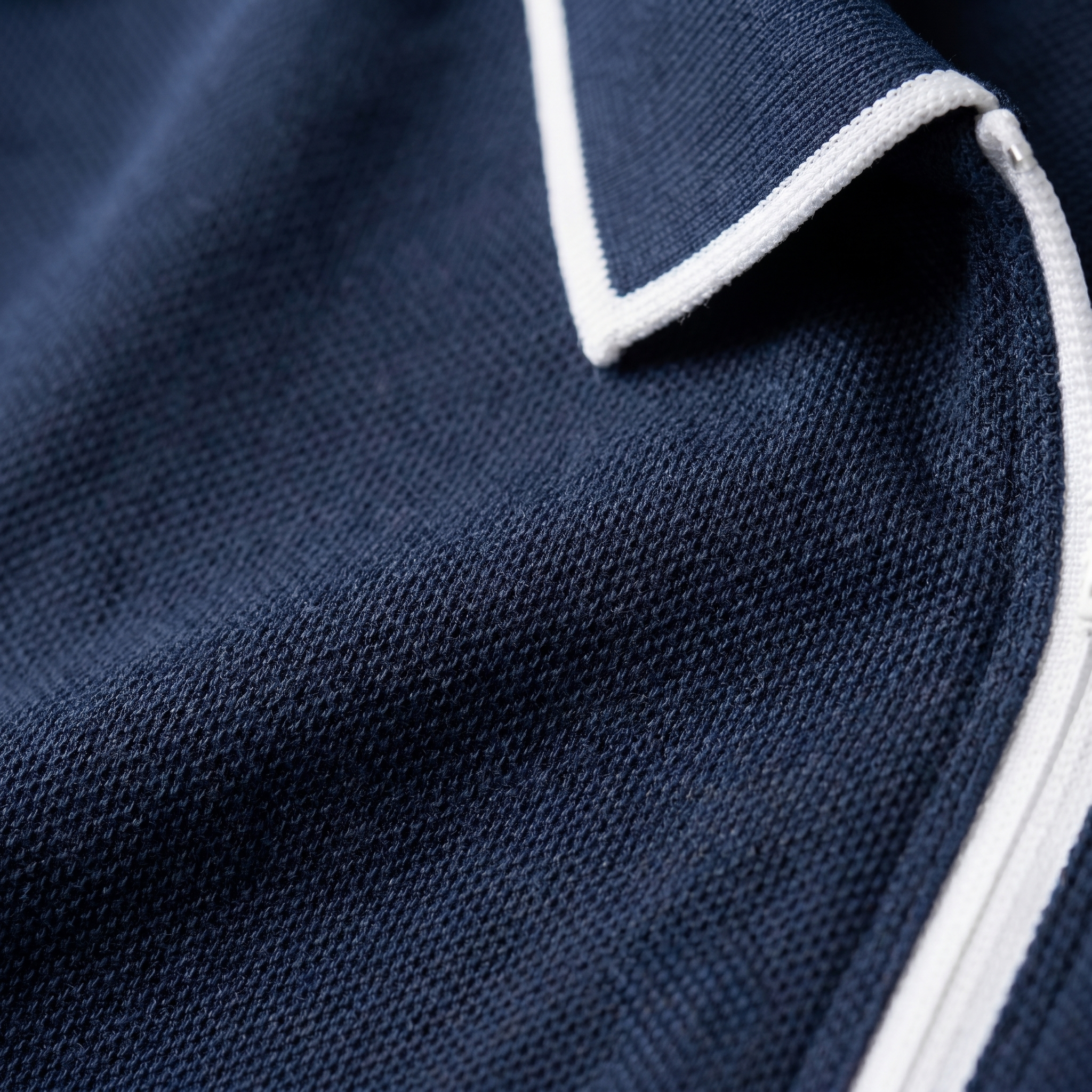 Men's Short Sleeve Polo Shirt with Zip Placket