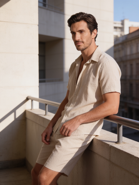 Men's Short Sleeve Shirt and Shorts Co-Ord Set