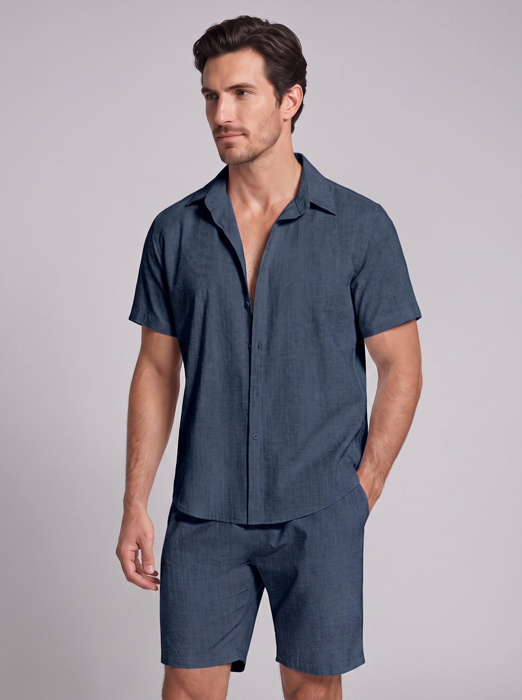 Men's Short Sleeve Shirt and Shorts Co-Ord Set