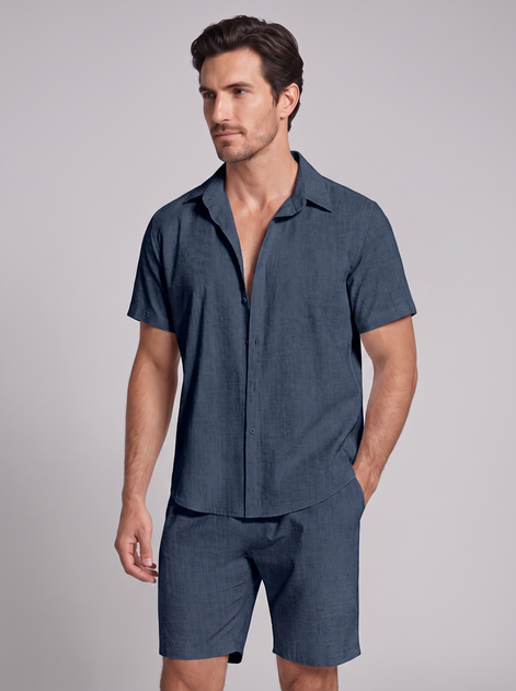 Men's Short Sleeve Shirt and Shorts Co-Ord Set
