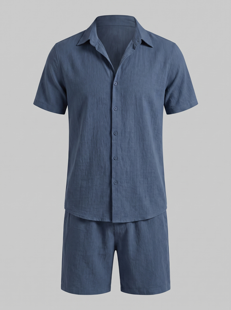 Men's Short Sleeve Shirt and Shorts Co-Ord Set
