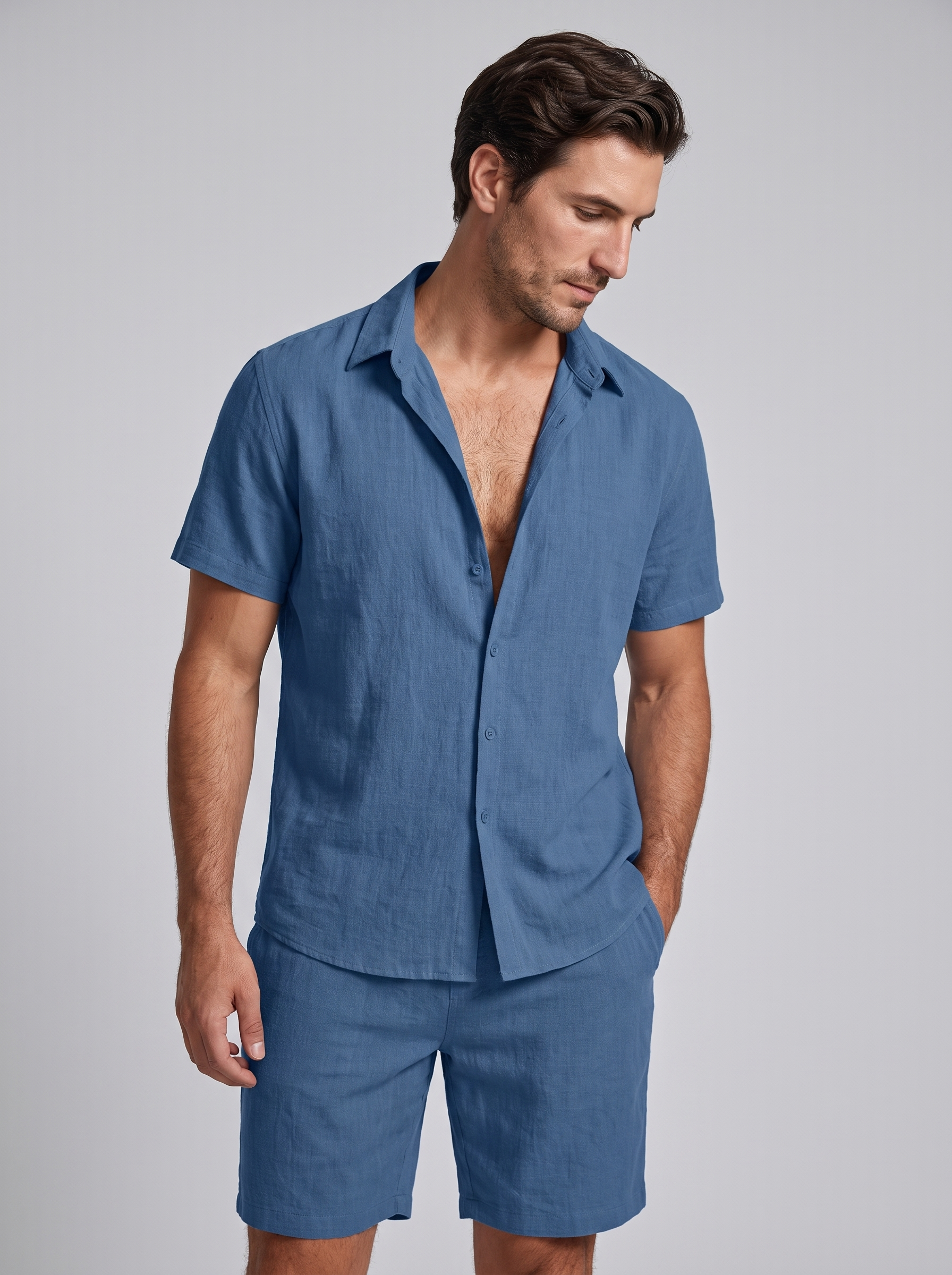 Men's Short Sleeve Shirt and Shorts Co-Ord Set