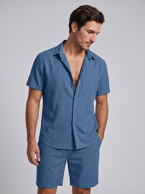 Men's Short Sleeve Shirt and Shorts Co-Ord Set