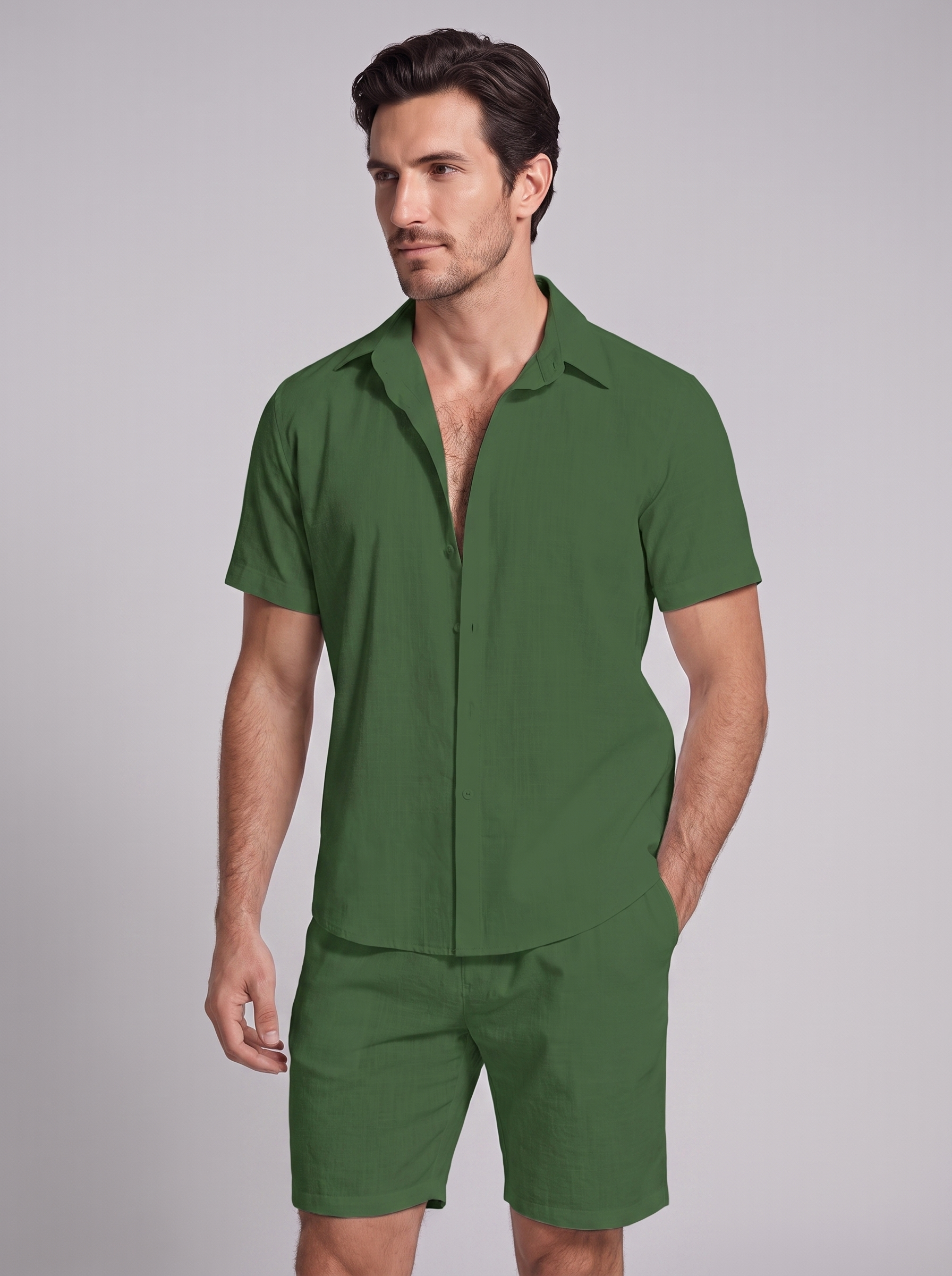 Men's Short Sleeve Shirt and Shorts Co-Ord Set