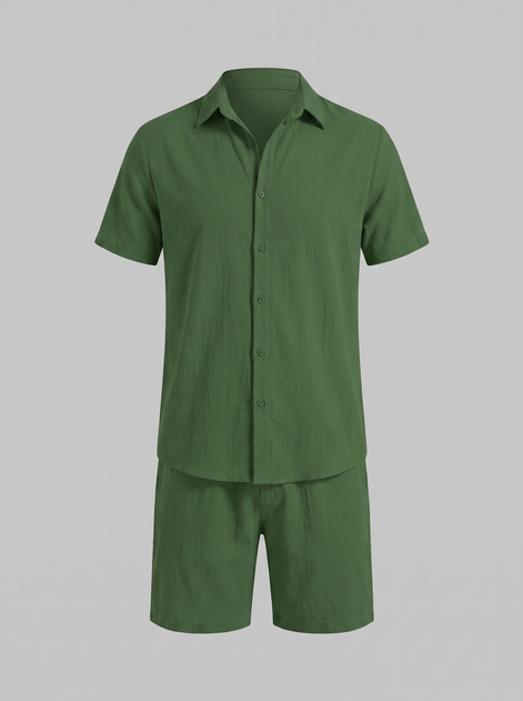Men's Short Sleeve Shirt and Shorts Co-Ord Set