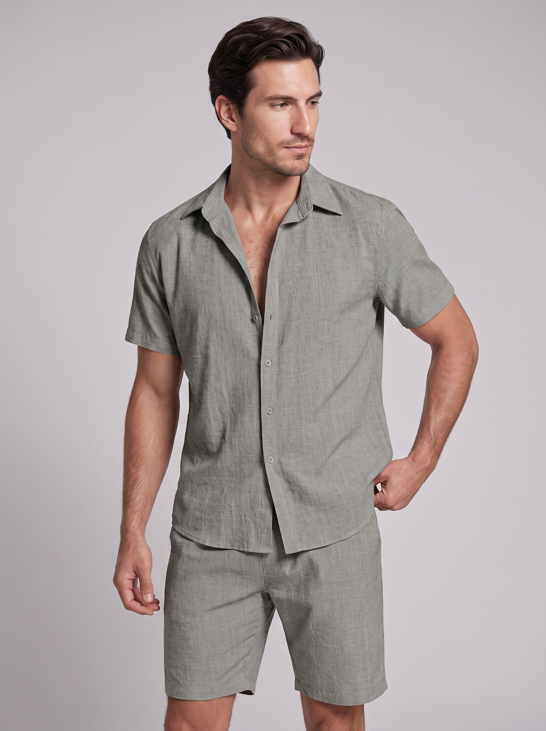 Men's Short Sleeve Shirt and Shorts Co-Ord Set