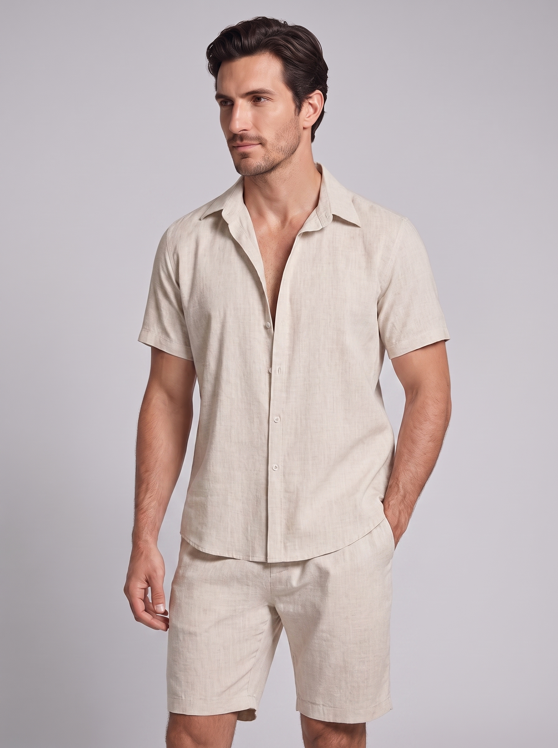 Men's Short Sleeve Shirt and Shorts Co-Ord Set