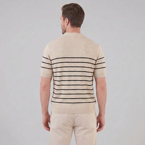 Men's Short Sleeve Striped Polo Shirt