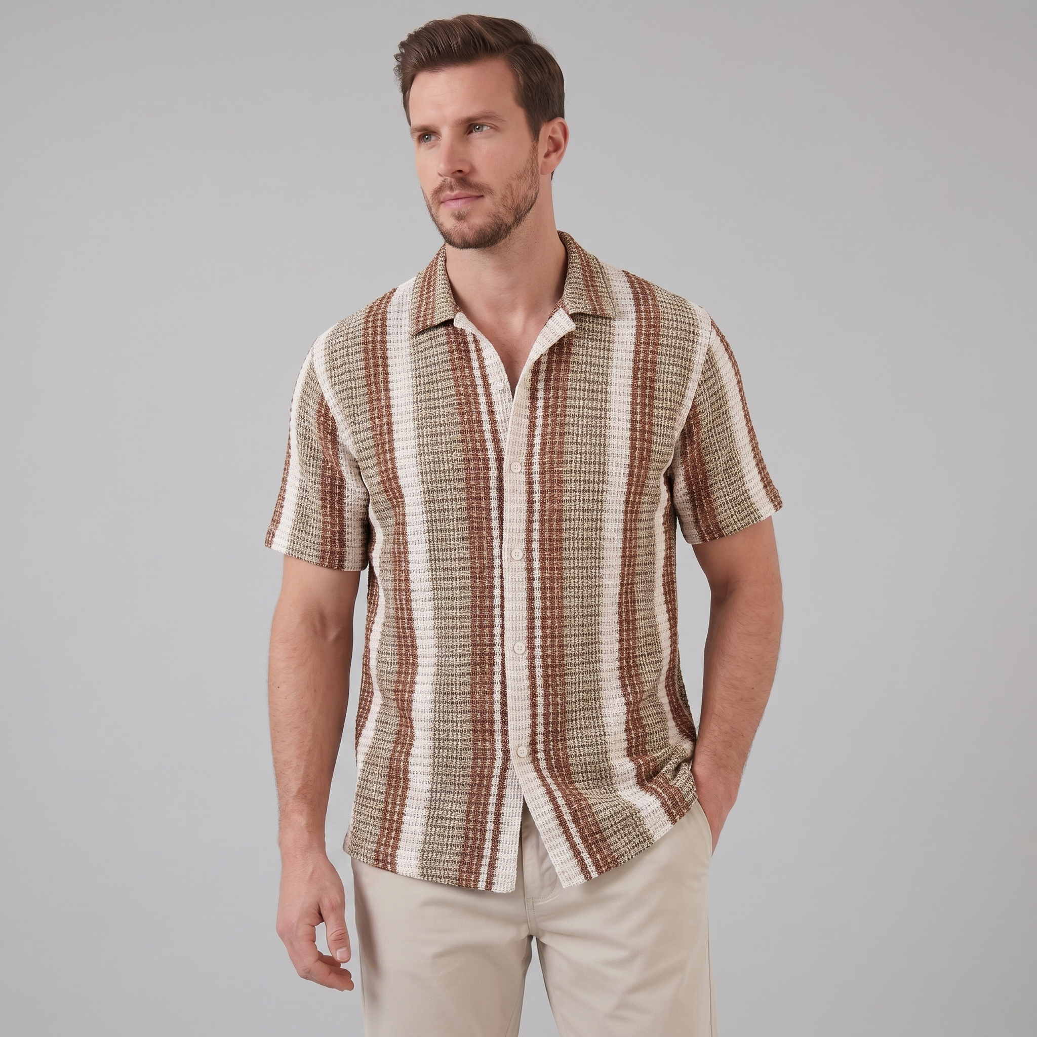 Men's Short-Sleeve Striped Shirt