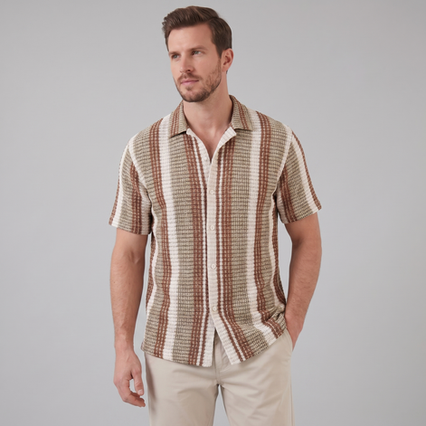 Men's Short-Sleeve Striped Shirt
