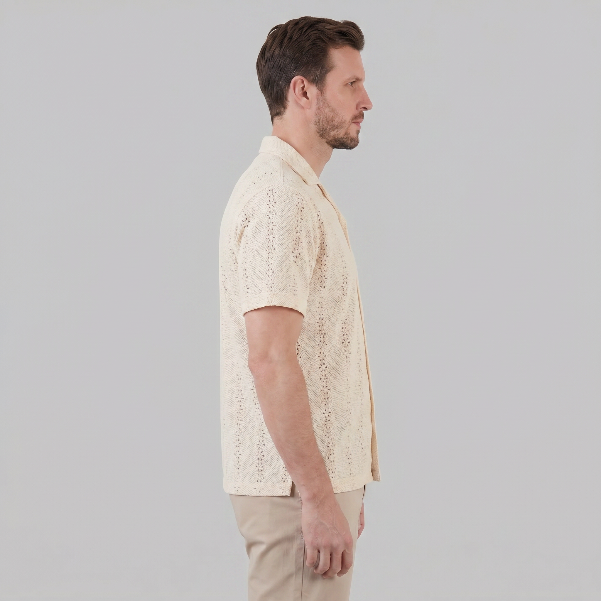 Men's Short-Sleeved Cuban Collar Shirt