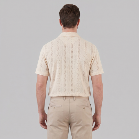 Men's Short-Sleeved Cuban Collar Shirt