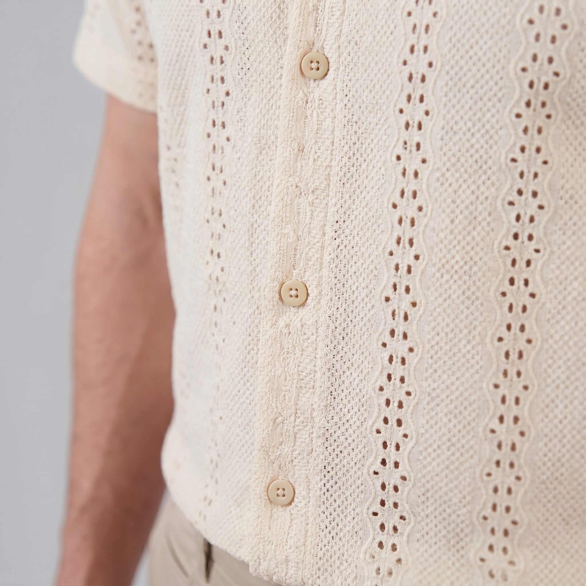 Men's Short-Sleeved Cuban Collar Shirt