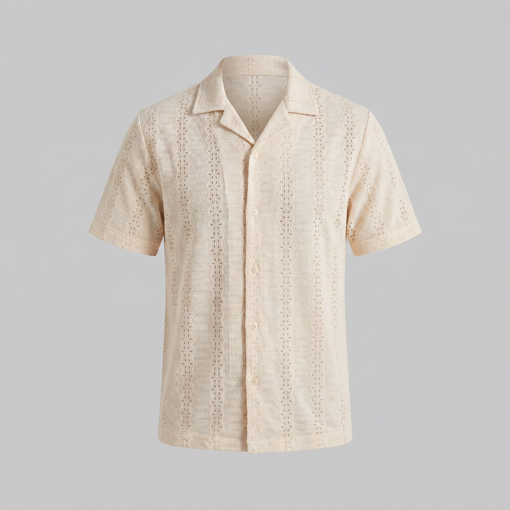 Men's Short-Sleeved Cuban Collar Shirt