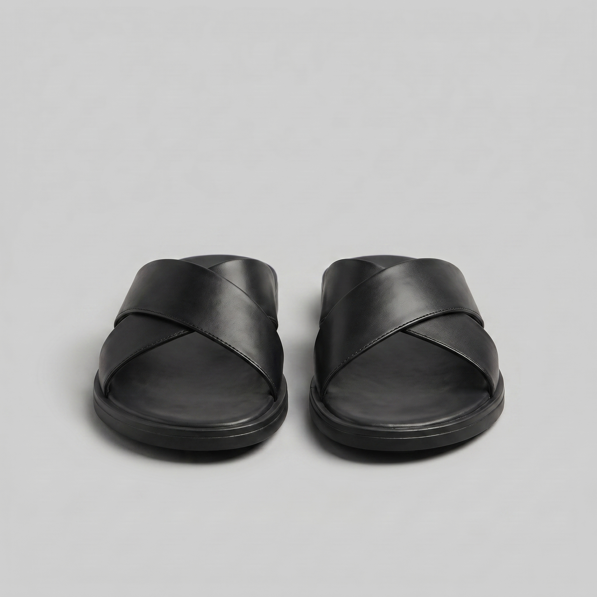 Men's Slide Sandals with Cross Strap Design