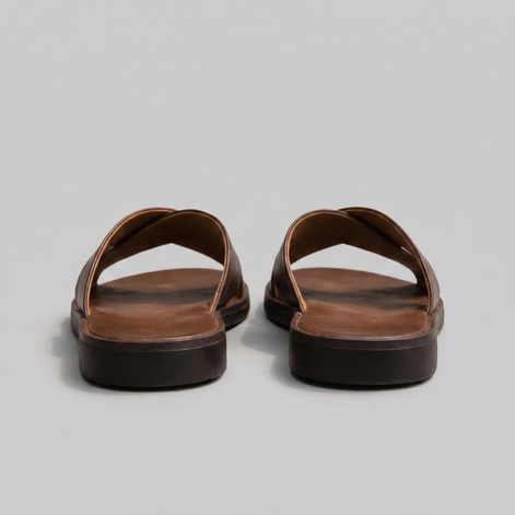 Men's Slide Sandals with Cross Strap Design