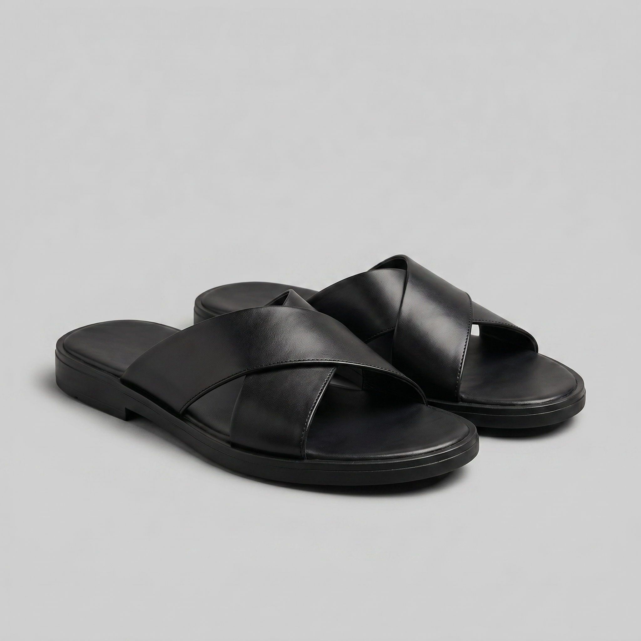 Men's Slide Sandals with Cross Strap Design