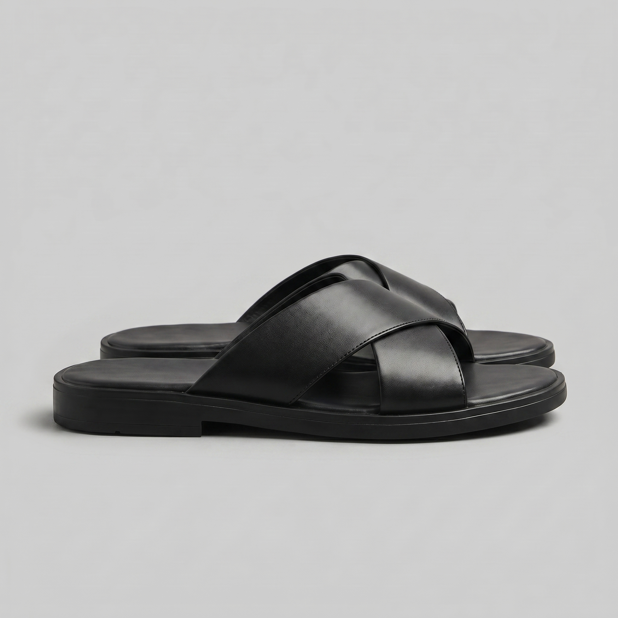 Men's Slide Sandals with Cross Strap Design