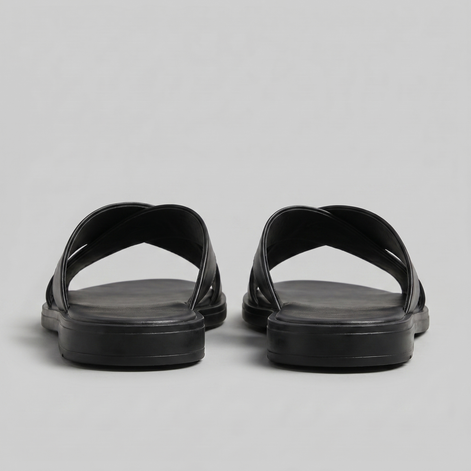 Men's Slide Sandals with Cross Strap Design