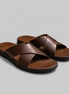 Men's Slide Sandals with Cross Strap Design