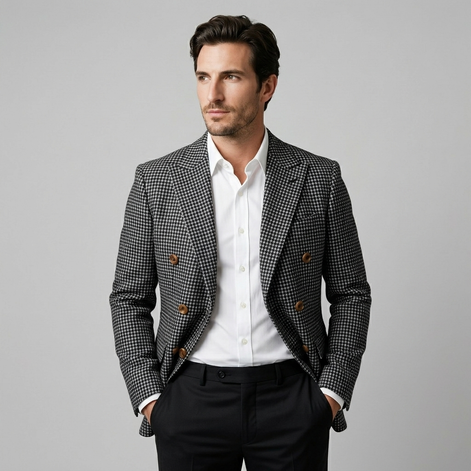 Men's Slim Fit Double-Breasted Blazer