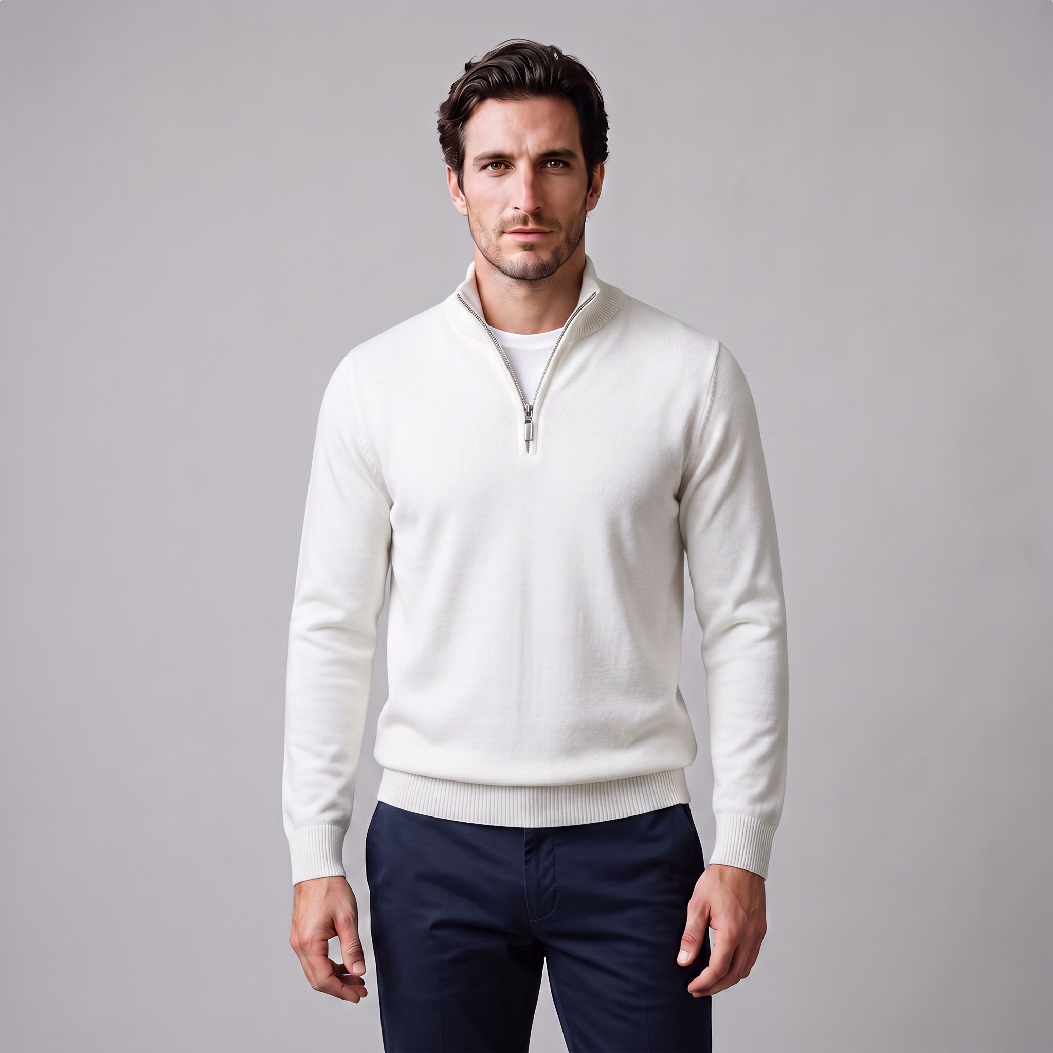 Men's Slim Fit Half-Zip Knit Sweater