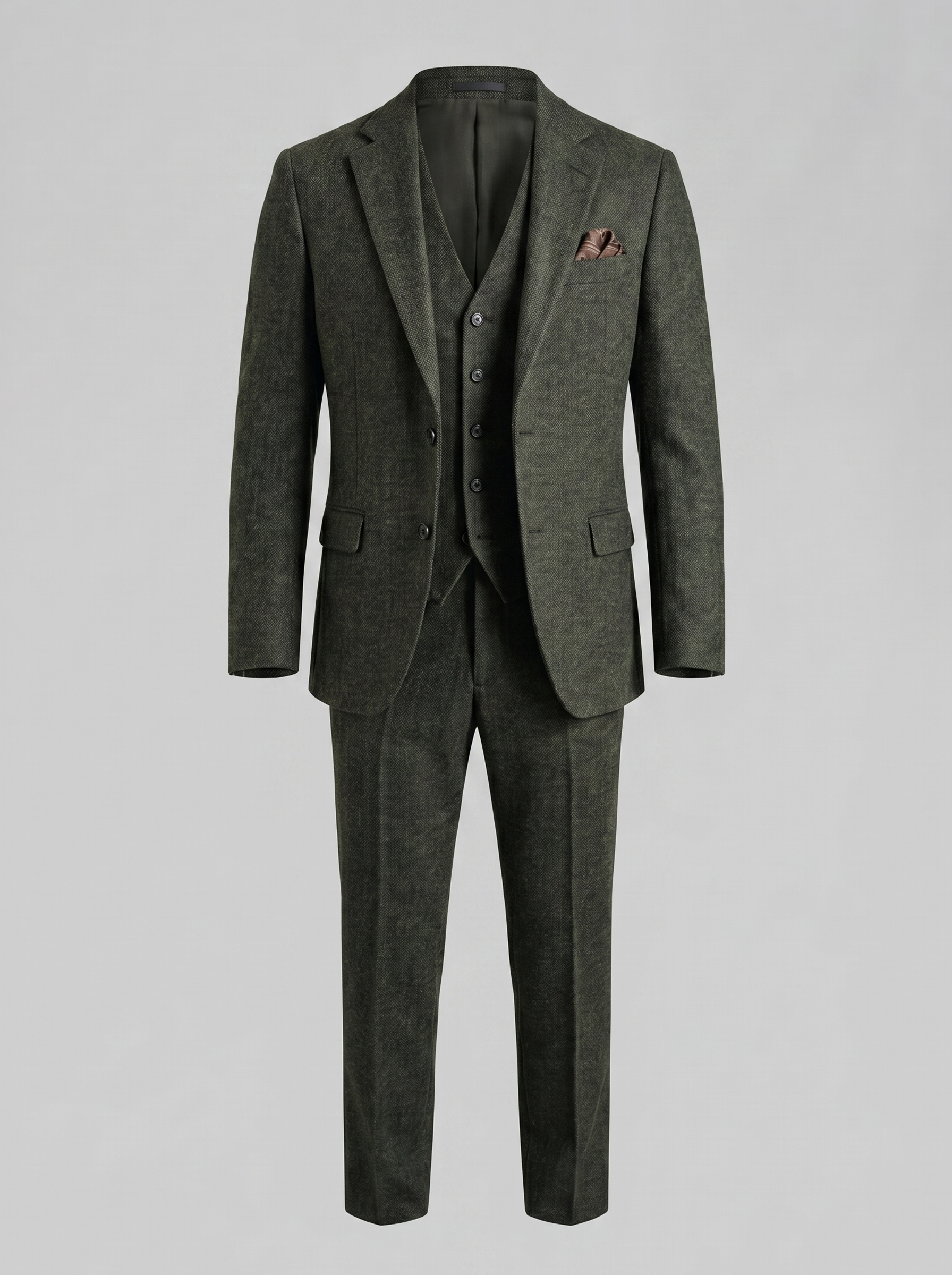 Men's Slim Fit Three-Piece Suit with Vest for Weddings