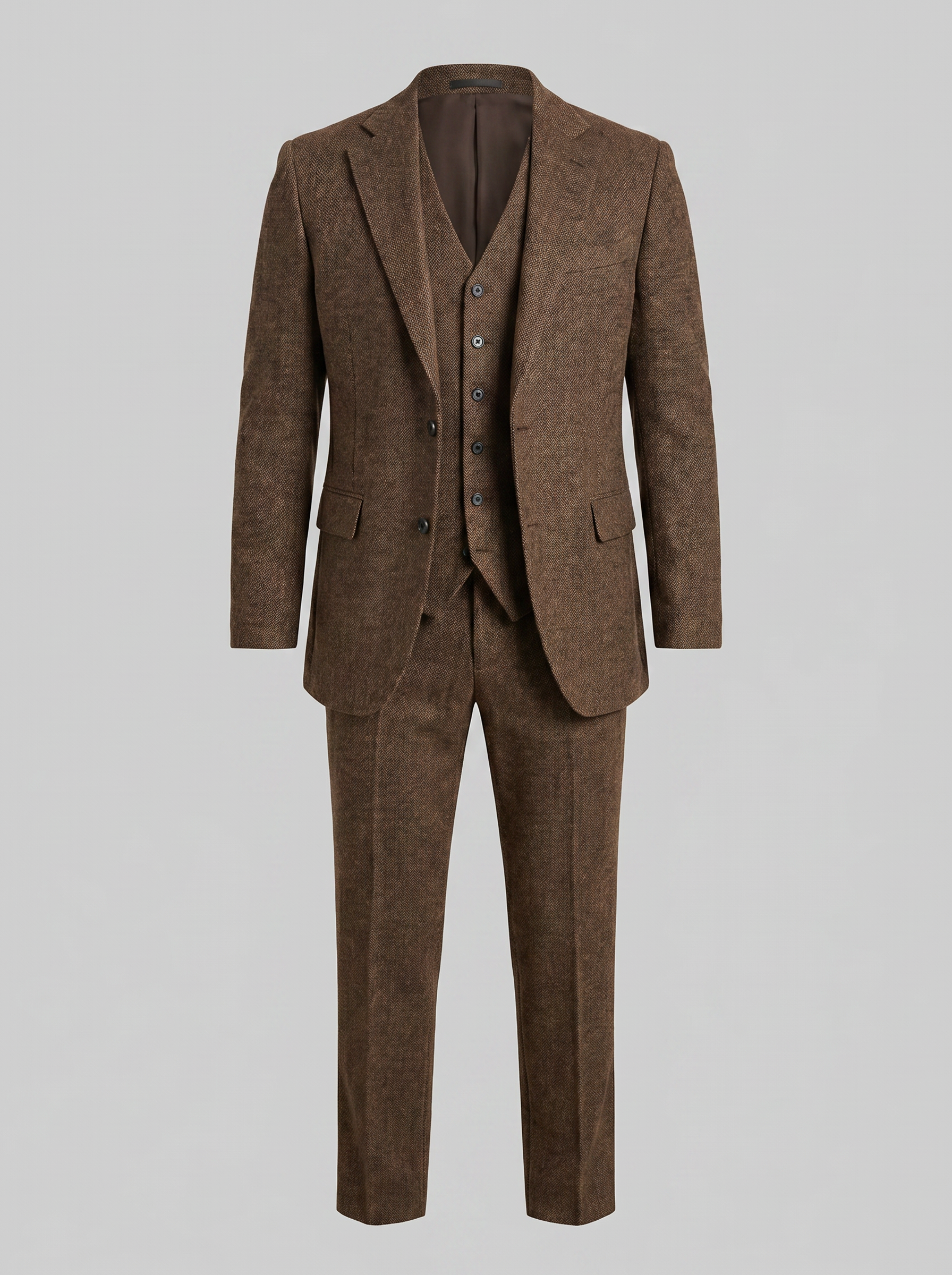 Men's Slim Fit Three-Piece Suit with Vest for Weddings