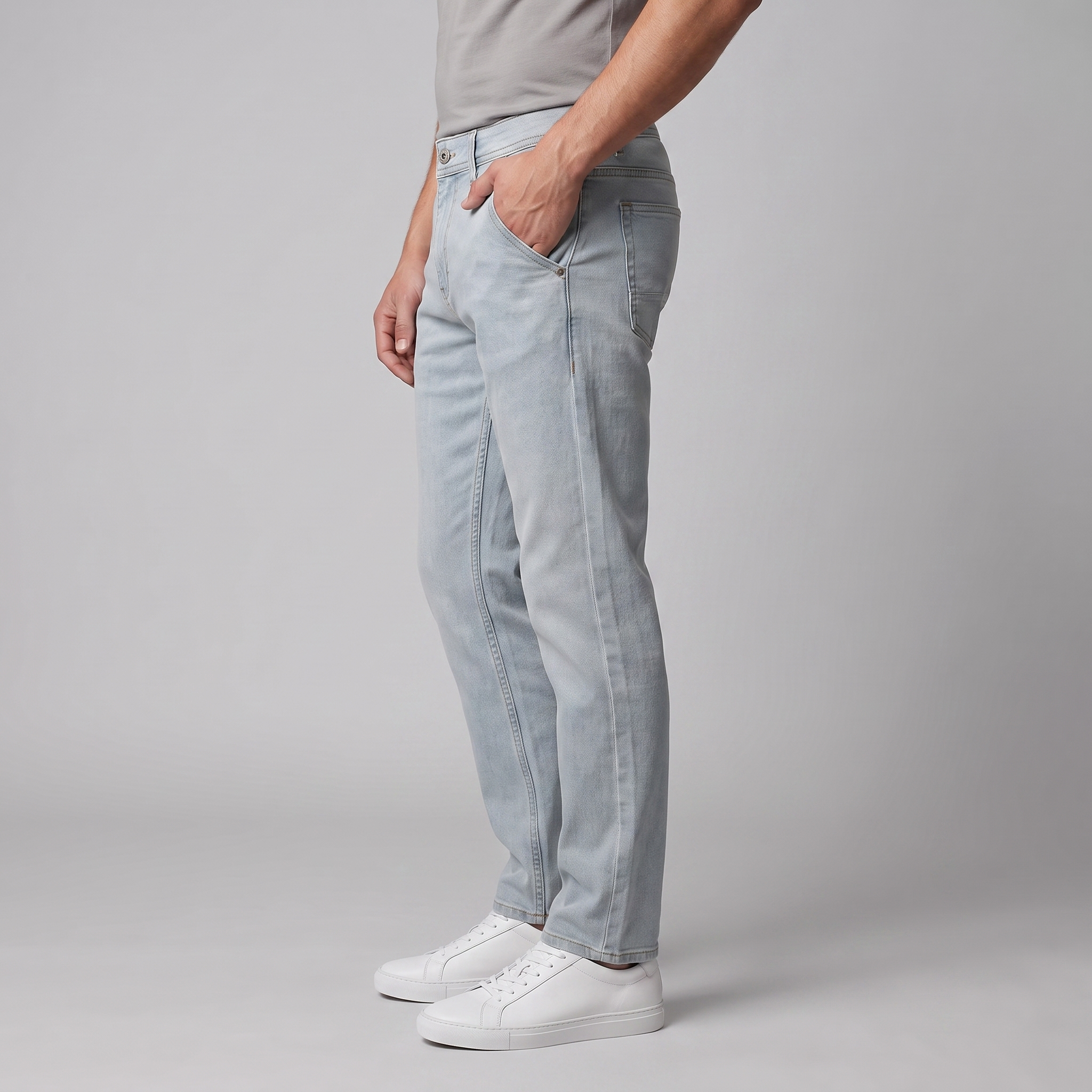 Men's Slim Fit Washed Denim Jeans