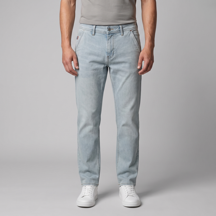 Men's Slim Fit Washed Denim Jeans
