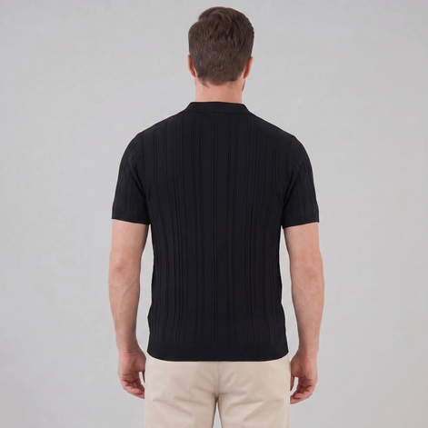 Men's Slim Fit Zip Up Polo Shirt