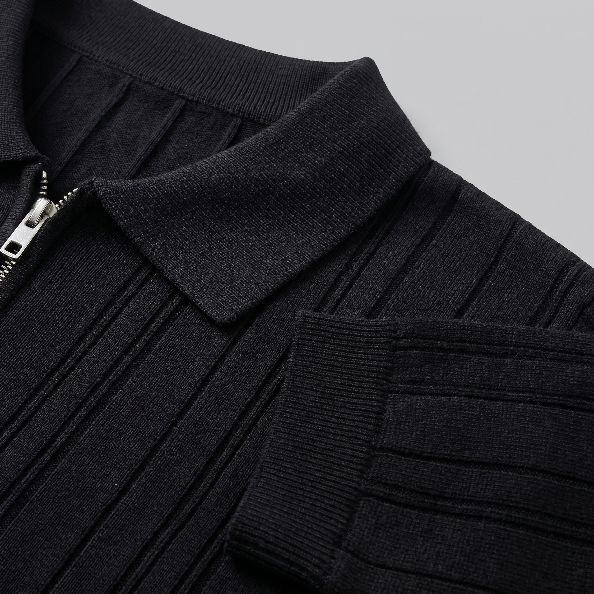 Men's Slim Fit Zip Up Polo Shirt