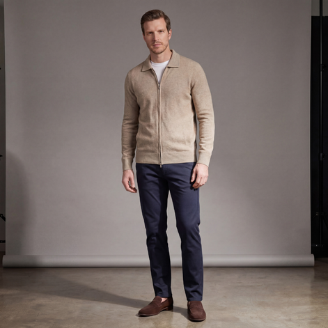 Men's Soft Fabric Zip Up Vest