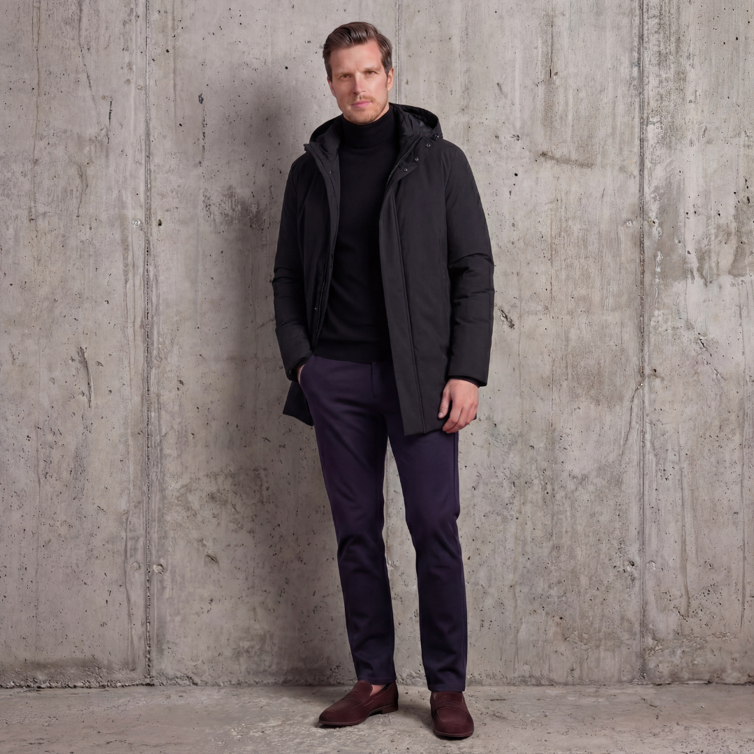 Men's Spring Puffer Jacket with Hood