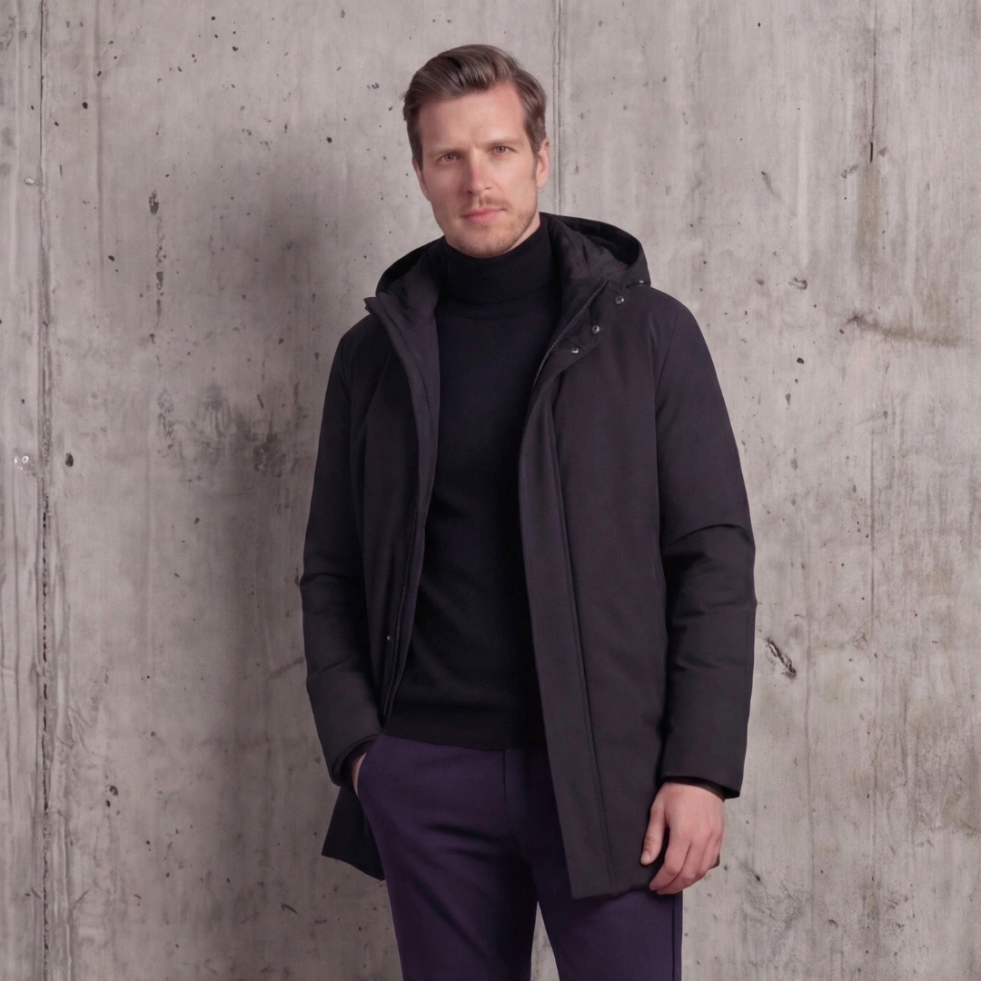 Men's Spring Puffer Jacket with Hood