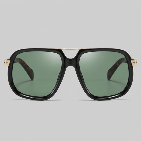 Men's Square Double-Bridge Sunglasses