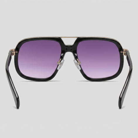 Men's Square Double-Bridge Sunglasses