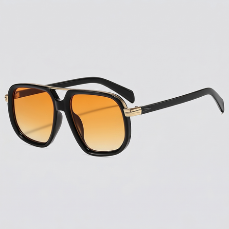 Men's Square Double-Bridge Sunglasses