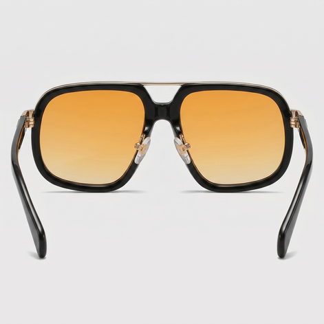 Men's Square Double-Bridge Sunglasses