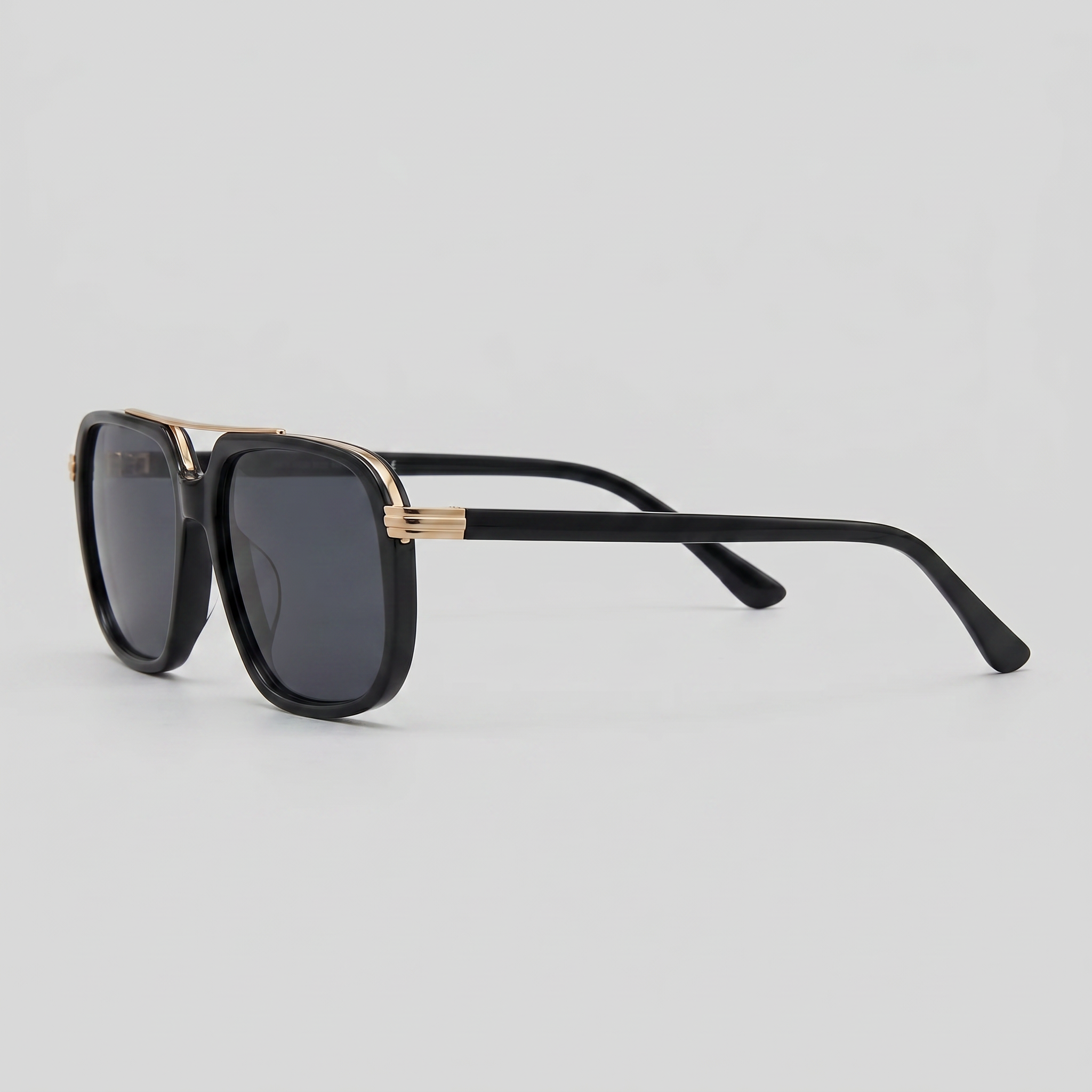 Men's Square Double-Bridge Sunglasses