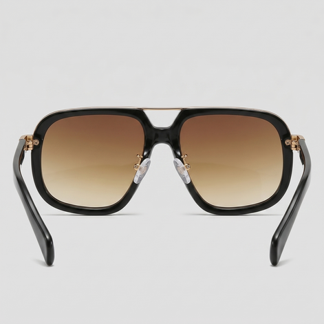 Men's Square Double-Bridge Sunglasses