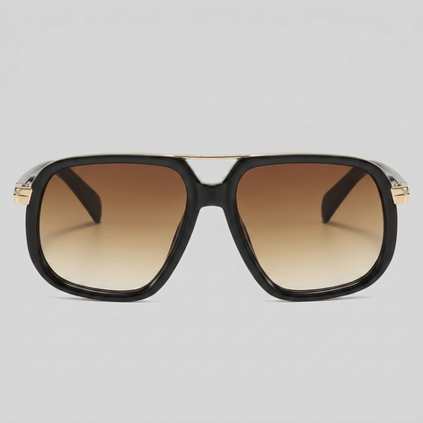 Men's Square Double-Bridge Sunglasses