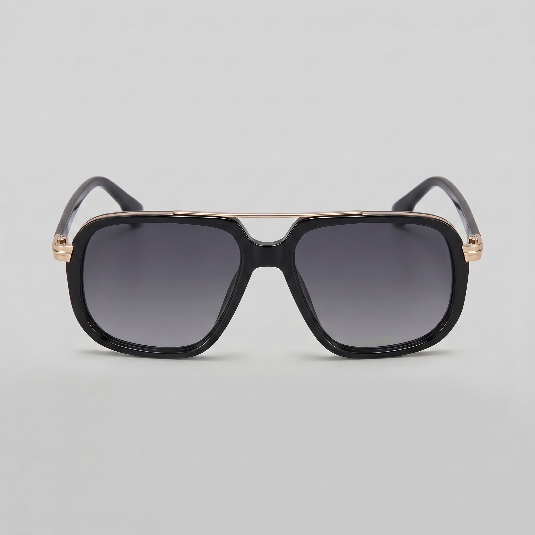 Men's Square Double-Bridge Sunglasses