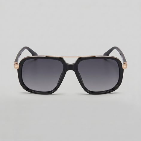Men's Square Double-Bridge Sunglasses