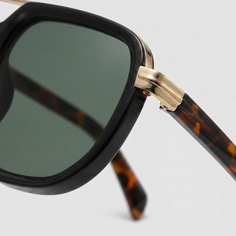 Men's Square Double-Bridge Sunglasses