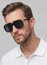 Men's Square Double-Bridge Sunglasses