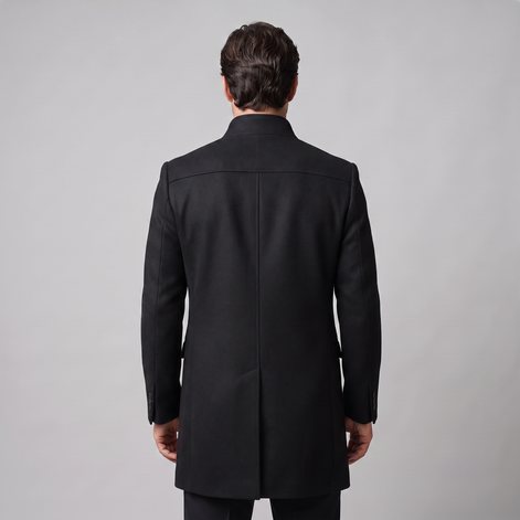 Men's Stand Collar Longline Overcoat